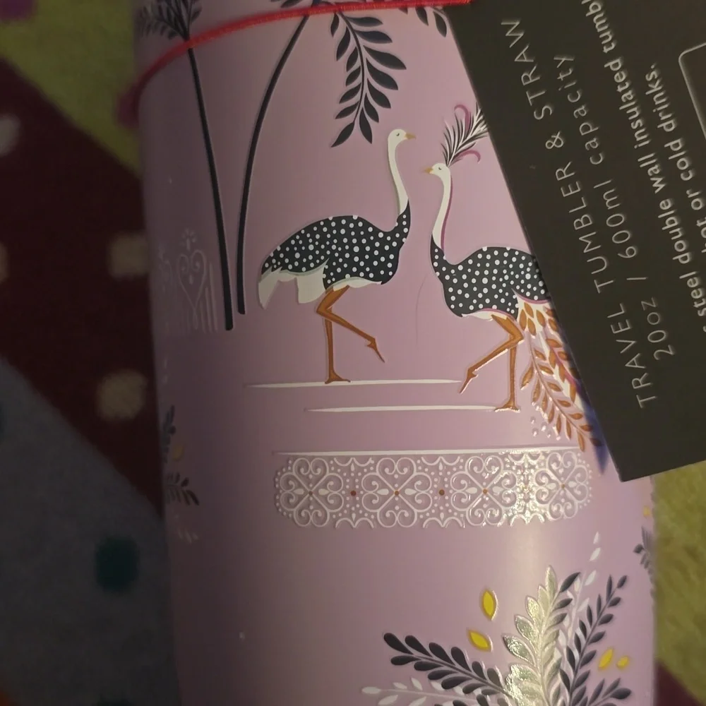 Sara Miller Lavender Travel Tumbler with Straw, 20 Oz., Retail Price $28.00US - Picture 13 of 16